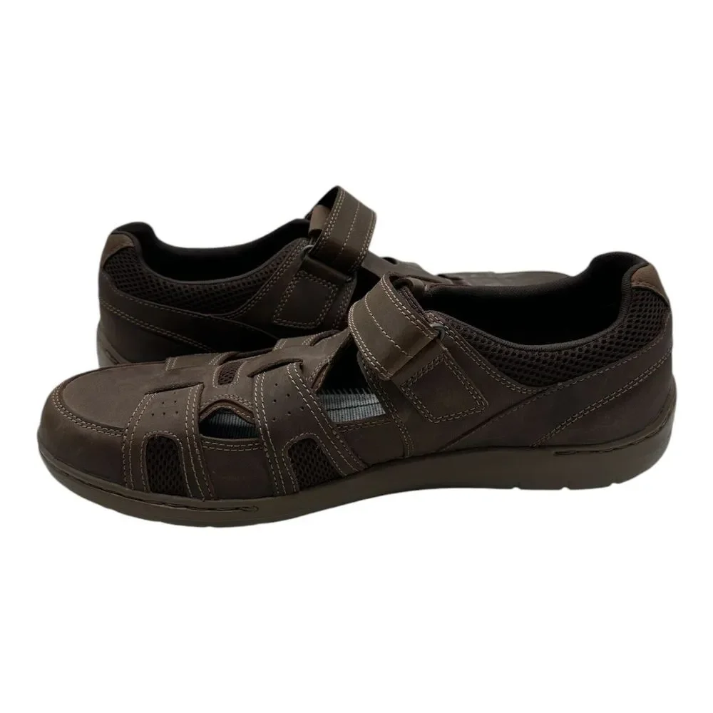 Dunham Fitsmart Shoes Men's Size‎ 14 2E Brown Leather DAZ07BR - MISSING INSOLES
